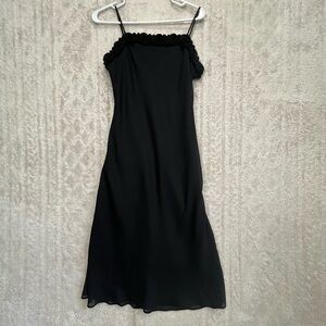 Vintage Breaking Loose Y2K Black Whimsi Dress Rosette Applique Sz M